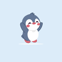 Cute Penguin Cartoon Vector Illustration