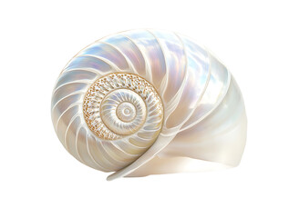 Spiral sea shell isolated on a transparent background