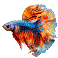 Fototapeta premium 3D design Colorful betta fish swimming elegantly beautiful , fish Colorful illustration of nature's summer design on transparent background