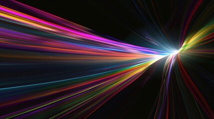 Enigmatic Allure: Abstract Rays of Light Piercing the Black Background