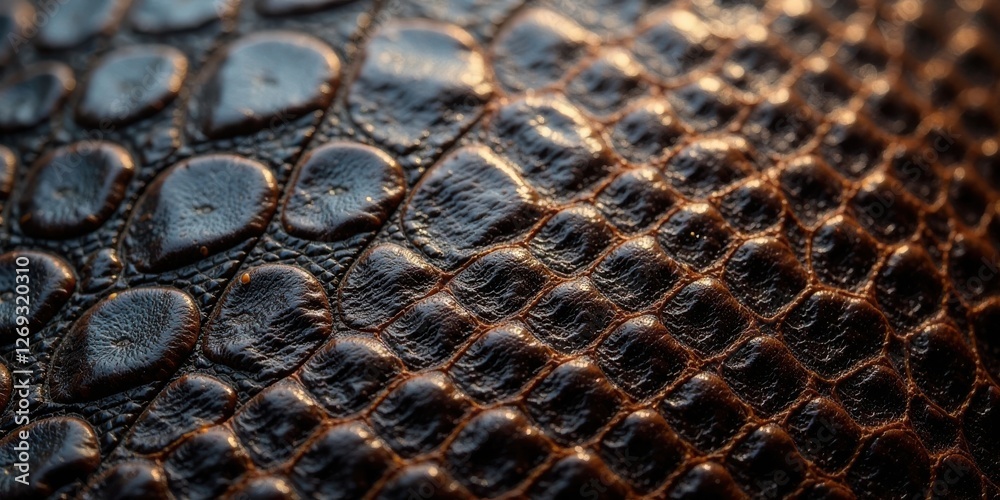 Aufkleber Close-up view of a rich, dark brown textured surface, showcasing a detailed pattern of raised, rounded shapes creating a unique and intricate design.
