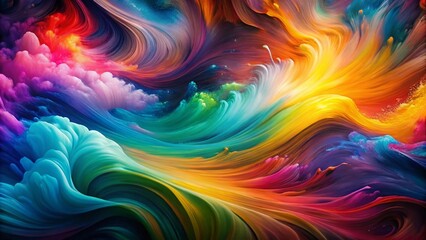 Fototapeta premium Vibrant Glowing Abstract Paint Panoramic Background - Minimalist Art