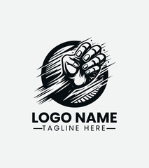 Clenched Fist Logo Design, Powerful Hand Logo, Unity Logo