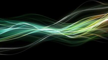 Naklejka premium Enigmatic Allure: Abstract Rays of Light Piercing the Black Background