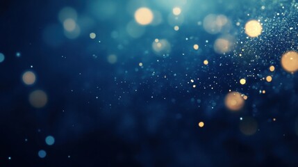 A moody, dark blue background with subtle, blurred light flares and a cinematic feel.