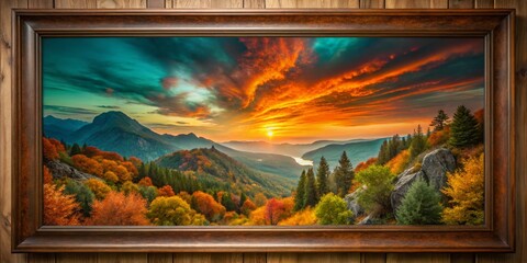 Vibrant Gradient Landscape Frame: Stunning Color Transition Background for Design