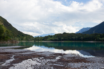 Lake Tenno with stunning mountain surroundings, a paradise for photographers and nature enthusiasts alike.