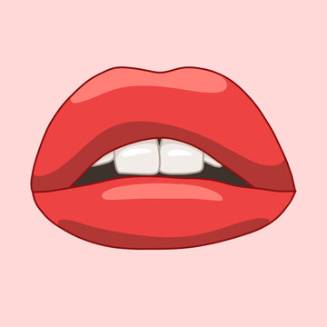 Vector Illustration of a Red Kiss  Lips  Valentine Love Background for Cards, Banners, Posts