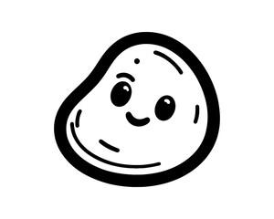 Fototapeta premium Minimal line art funny cartoon outline logo design vector illustration.