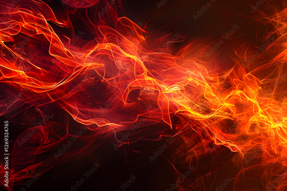 Aufkleber vibrant abstract background with dynamic orange and red flames