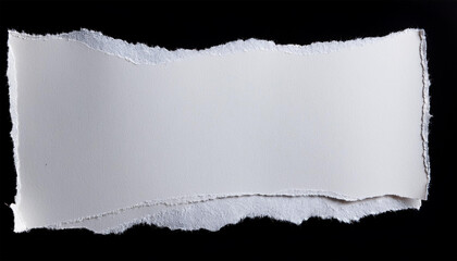 white torn square of paper isolated on a black background
