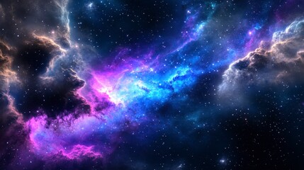 Fototapeta premium Enchanting Galaxy with Stars and Nebulae Vibrant Colors in Cosmic Expanse