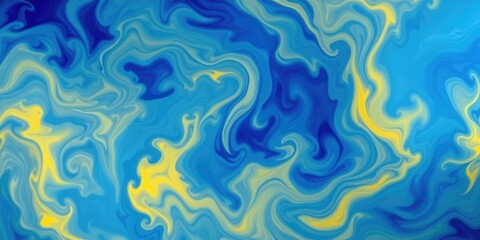 Swirling clouds of blue and yellow hues blending into each other in a beautiful abstract pattern, clouds, swirling