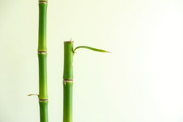 Fototapeta premium Tall bamboo stalk isolated on white background, plant, isolated, white