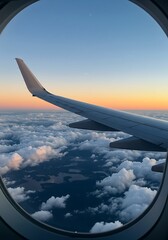 Obraz premium View from Airplane Window at Sunset