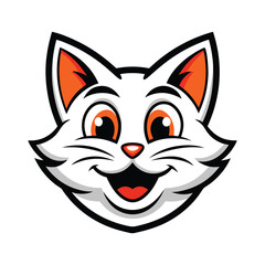 Stylized Cat color Face Vector Illustration