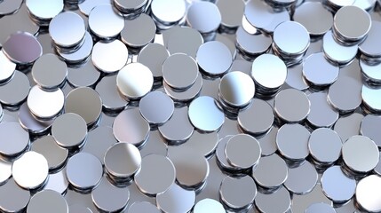 Seamless Pattern with Metallic Silver Dots Glamorous Background Texture