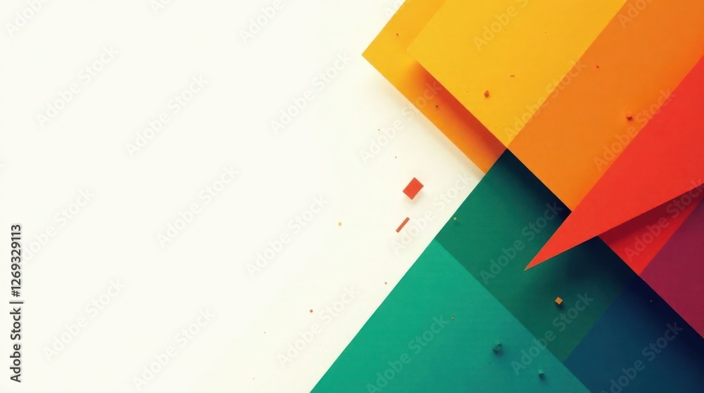 Aufkleber abstract colorful geometric shapes design with white background and small decorative elements
