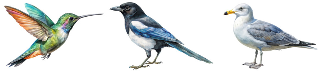 Vibrant hummingbird illustration, detailed bird species, realistic wildlife art, colorful avian depiction, nature-inspired design.