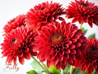 Vibrant Red Flowers on White Background - Perfect for Decoration
