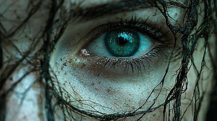 Biopunk style, organic and technological integration