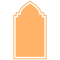 Orange Islamic Mosque Window Frame