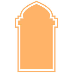 Orange Islamic Mosque Window Frame