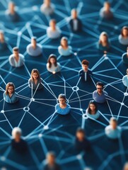 Professional social network concept, connections between people.