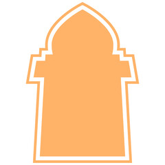 Orange Islamic Mosque Window Frame