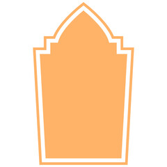 Orange Islamic Mosque Window Frame