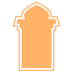 Orange Islamic Mosque Window Frame