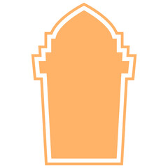 Orange Islamic Mosque Window Frame