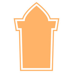 Orange Islamic Mosque Window Frame