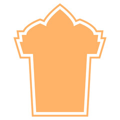 Orange Islamic Mosque Window Frame