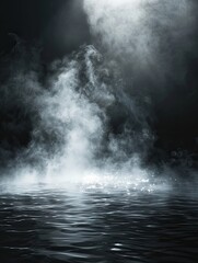 Fototapeta premium Ephemeral waterscape with hazy illumination reflecting off gentle waves