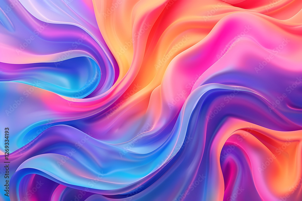 Aufkleber vivid abstract color waves background
