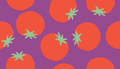 Fototapeta premium Cute tomato pattern background vector design