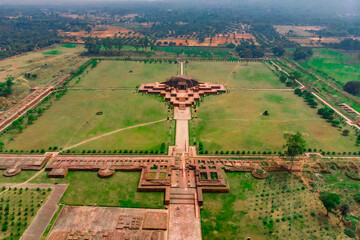 Vikramshila University ruins in Bihar, once a great Buddhist learning center, showcase ancient brick structures, stupas, and heritage architecture&mdash;ideal for history, culture, and travel photography.
