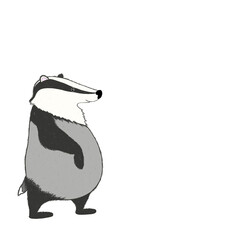 Illustration of badger without background 