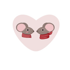mouse with heart without background 