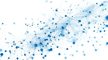 Fototapeta premium Blue world map with interconnected lines and nodes on a white background abstract blue background frame of geometric shapes. Circular ornament. Pattern of dots,