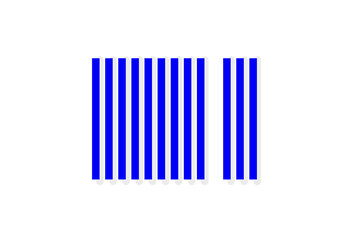 Obraz premium a gap between twelve blue bars evenly spaced, abstract vector graphics