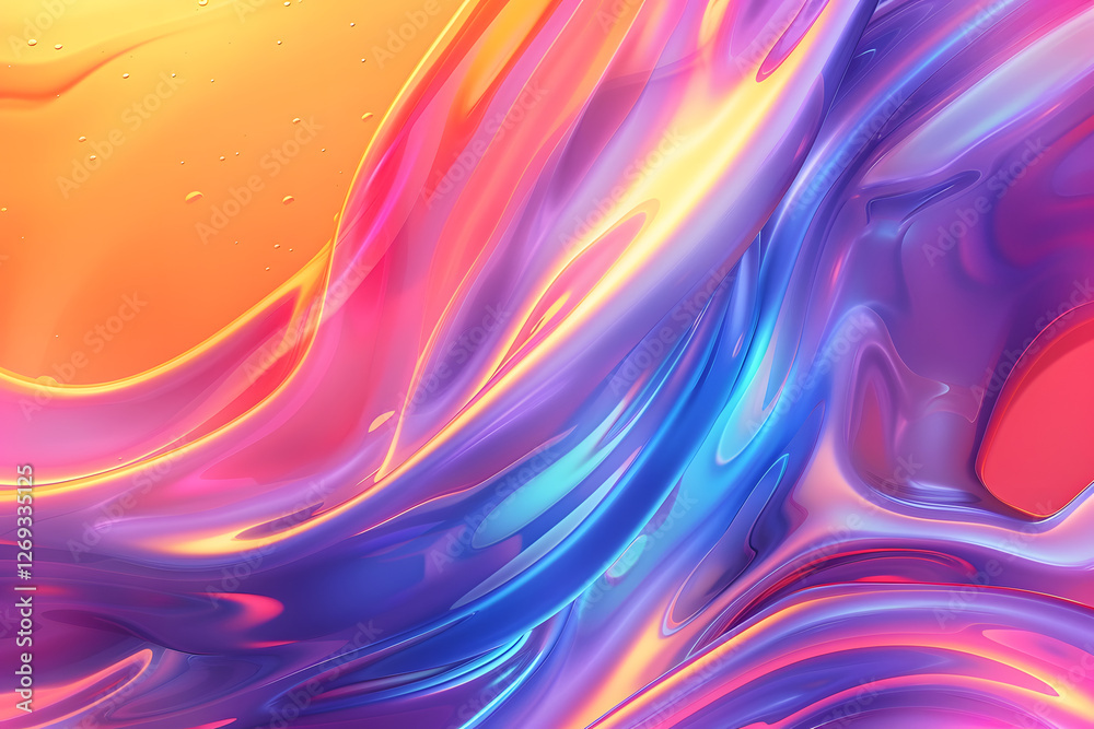 Aufkleber abstract colorful liquid flow background