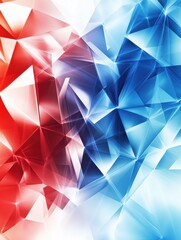 Obraz premium Technology bright low poly connection abstract background. Blue and red blurred futuristic vector design