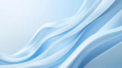 Obraz premium Abstract Blue and White Curvy Design A serene, abstract representation of flowing waves in soft blue tones, evoking a sense of calm and tranquility.