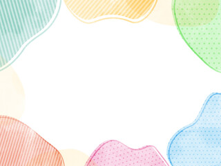 水彩風　流体シェイプのかわいいフレーム5
