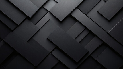 Fototapeta premium Abstract black 3D background patterns with diagonal shapes