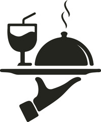 A vibrant vector design showcasing a delicious spread of food and beverages, featuring fresh fruits, a steaming coffee cup, and a variety of dishes, perfect for a café or restaurant menu.