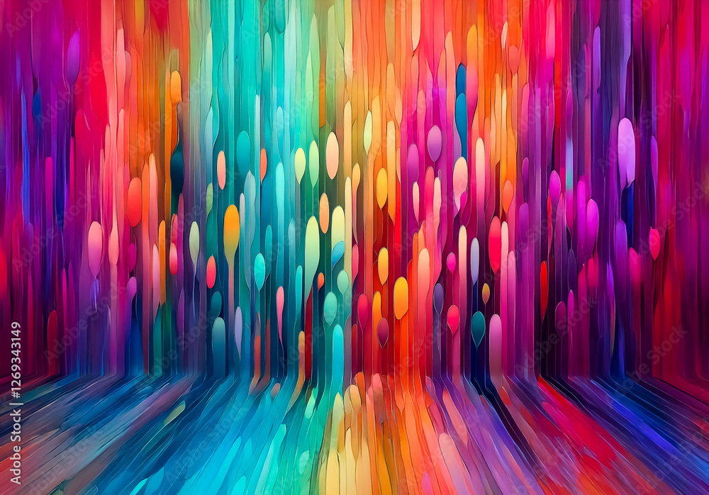 Leinwandbilder vibrant abstract background featuring colorful vertical and horizontal streaks resembling paint. dyn