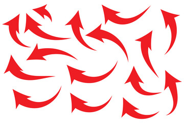 Wavy long line arrow showing left element	